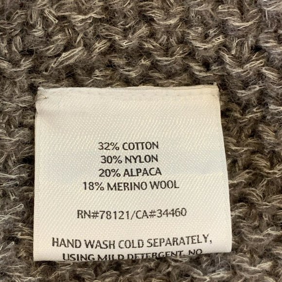 Eileen Fisher Beige Melange Front Pockets High Neck Long Sweater Cardigan M - Picture 10 of 10